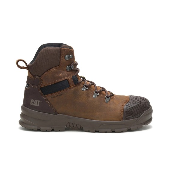 CAT Accomplice X Waterproof Steel Toe Work Boot Men\'s Size‎ 14 Brown Safety NEW